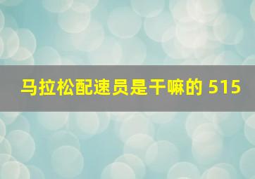 马拉松配速员是干嘛的 515